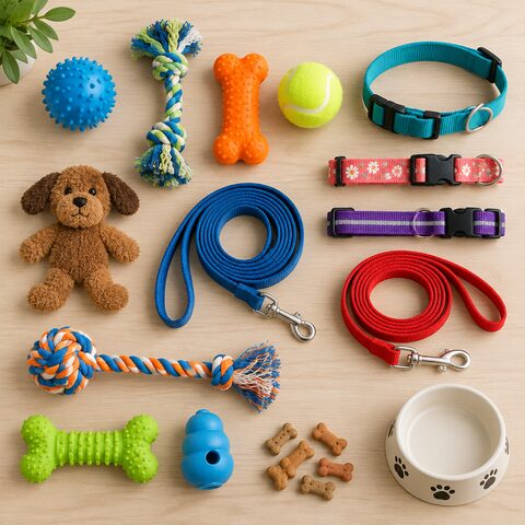 Exemplo de foto de produto: brinquedos e coleiras